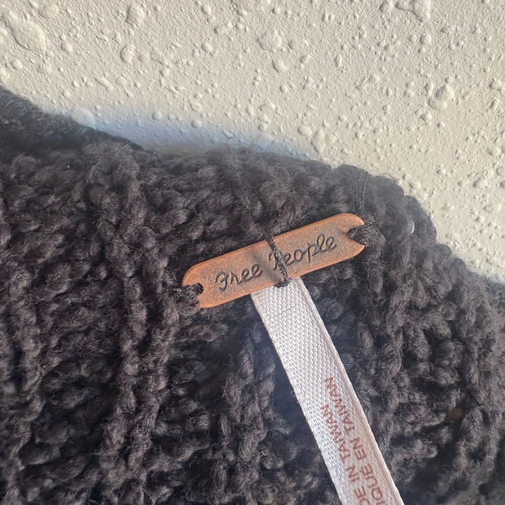 Free People Dark Gray Knit Sweater